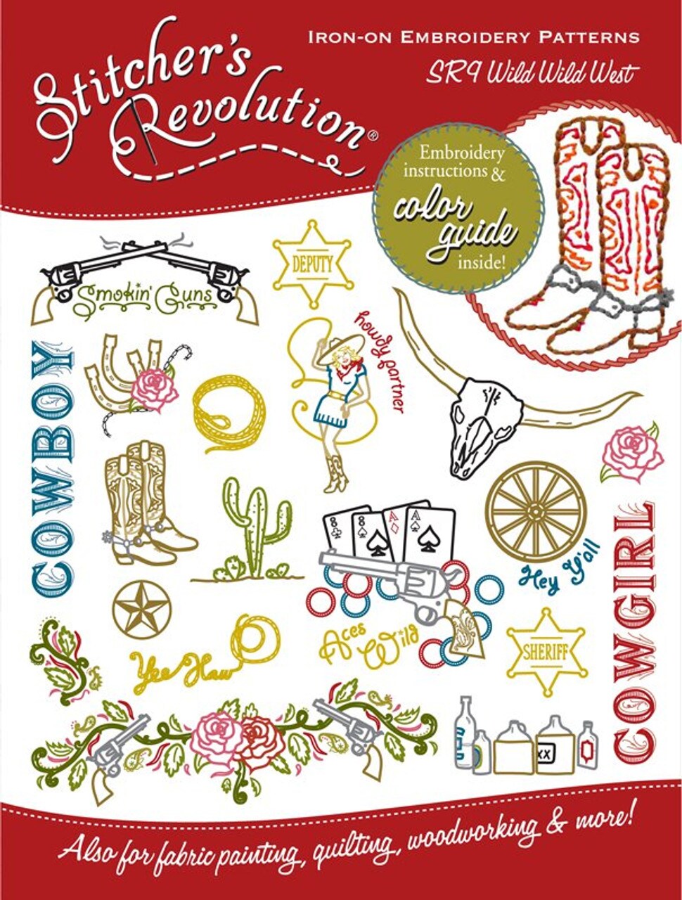 Stitcher's Revolution Wild Wild West SR09 embroidery iron on pattern
